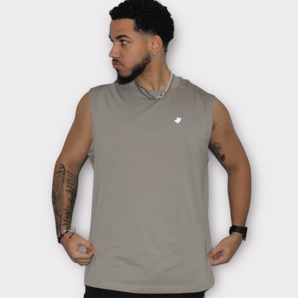 Alpha Muscle Taupe Tee