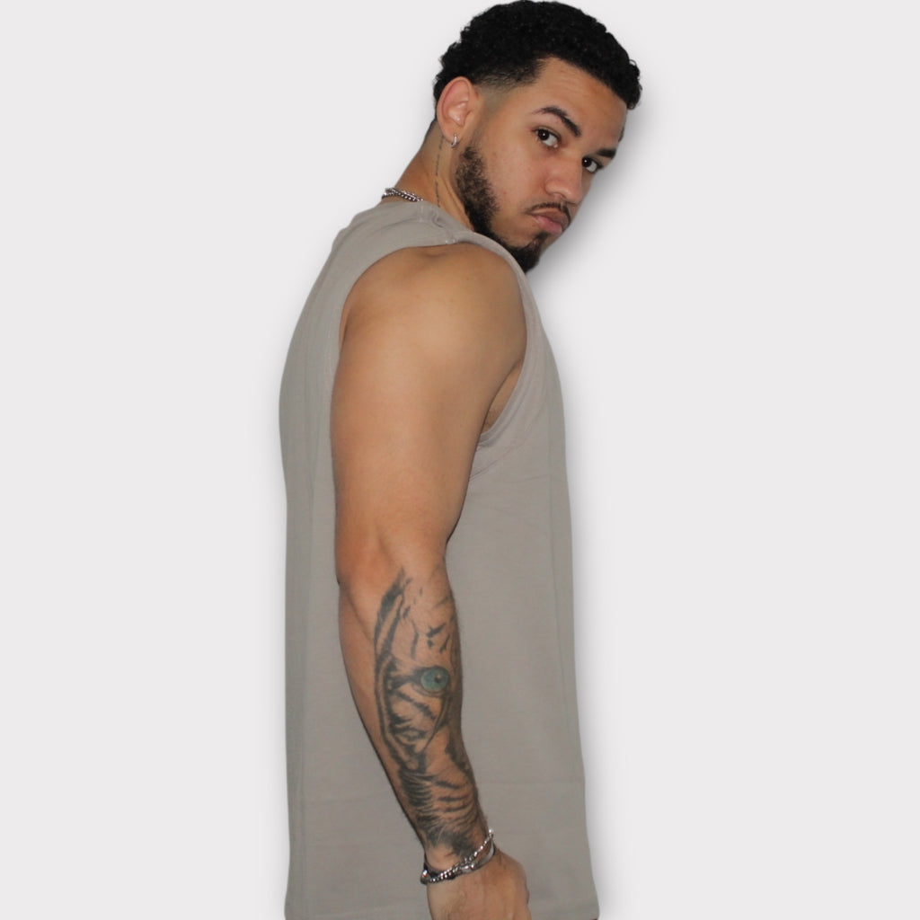 Alpha Muscle Taupe Tee