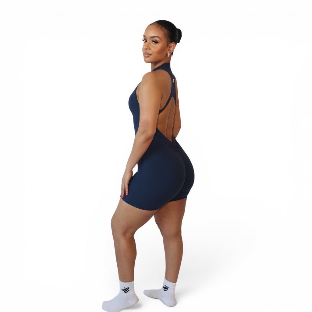 Navy Zip-Up Jumpsuit