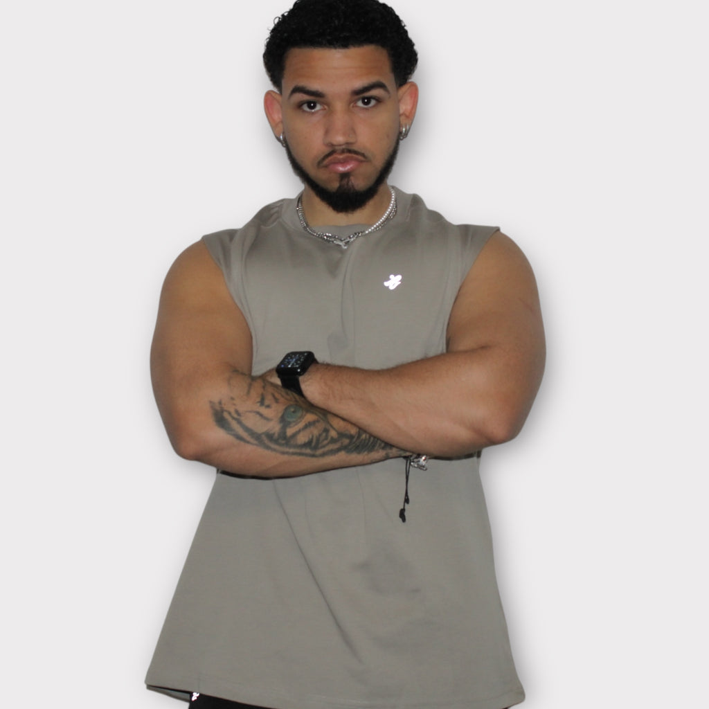Alpha Muscle Taupe Tee